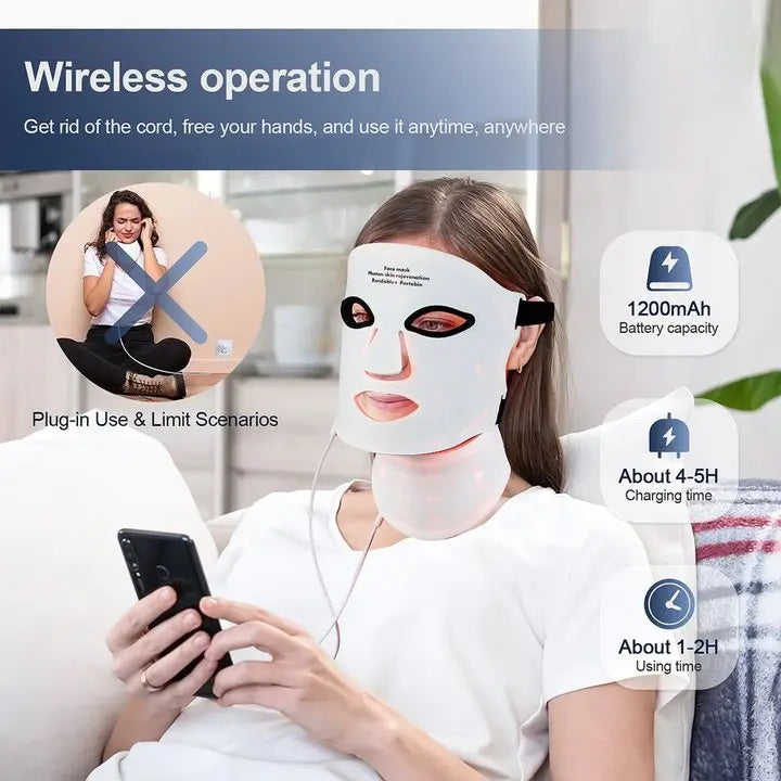 7-Color LED Face & Neck Therapy Mask
